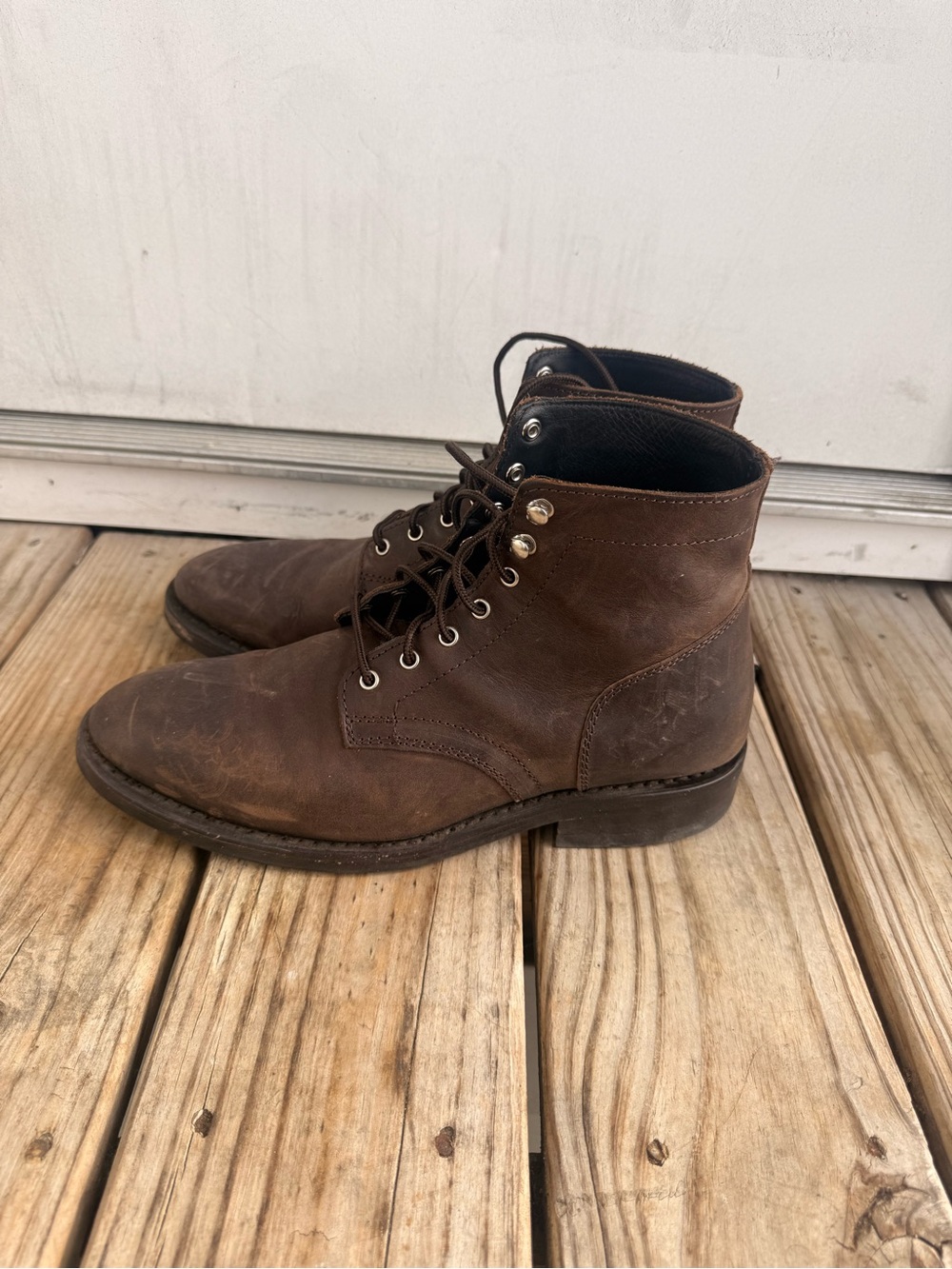 Thursday Boot Company Brown Leather Lace-Up Work Boots